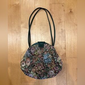 MacClay leather tapestry vintage bag purse green satchel